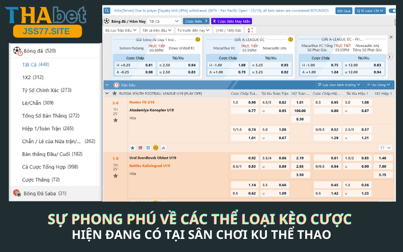 Sự phong phú về thể loại cá cược tại nhà cái Jss77